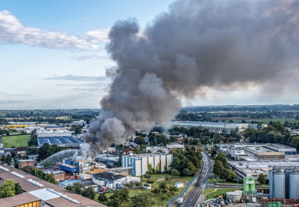 Massive Fire Explosion At Chemical Company BYK In Kempen
