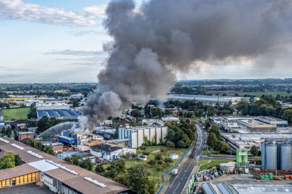 Massive Fire Explosion At Chemical Company BYK In Kempen