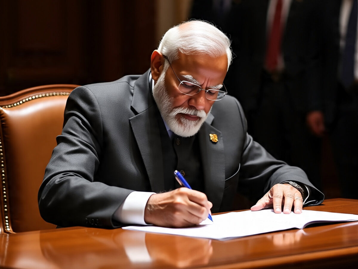 Prime Ministers Modi sign doc
