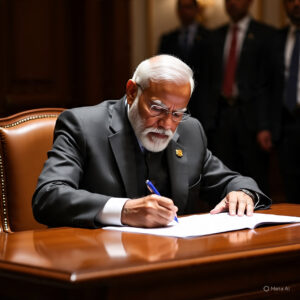 Prime Ministers Modi sign doc