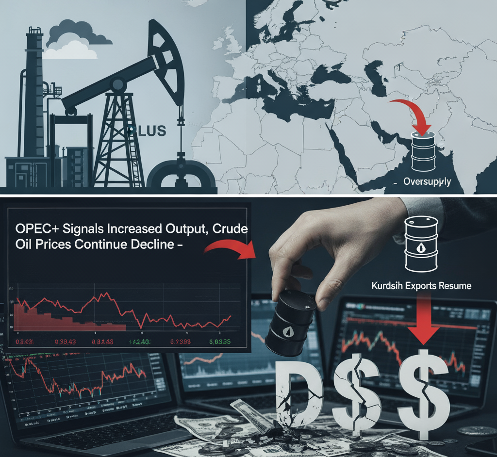 OPEC+ Signals Increased Output, Crude Oil Prices Continue Decline