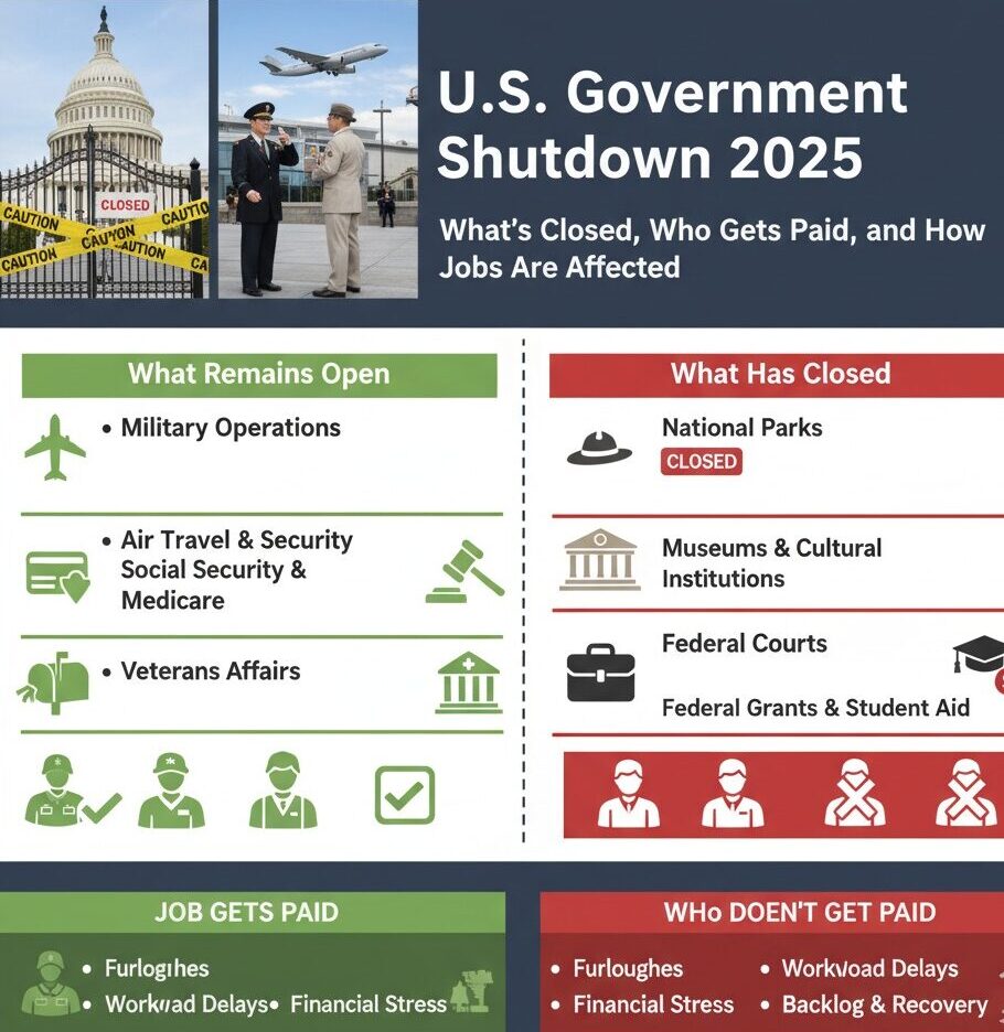 US Government Shutdown 2025: What’s Closed, Who Gets Paid, and How Jobs Are Affected