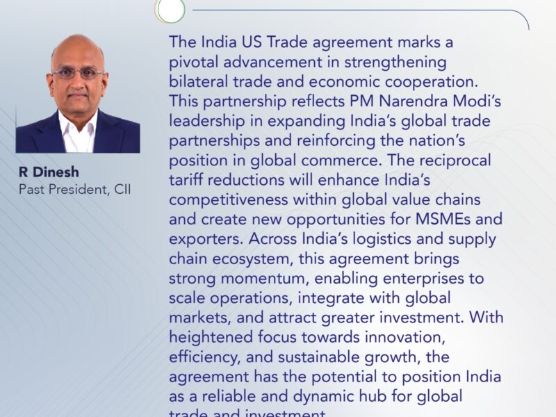 Trade pact can position India as global hub for investment, says CII’s R Dinesh